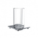 Porte-verre emco liaison pour garde-corps en verre cristal clair. chrome