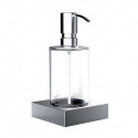 Distributeur de savon liquide emco liaison, cristal clair. Pompe en métal. chrome