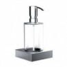Distributeur de savon liquide emco liaison, cristal clair. Pompe en métal. chrome