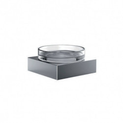 Porte-savon Verre cristal clair. chromé