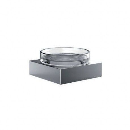 Porte-savon Verre cristal clair. chromé