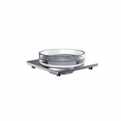 Porte-savon pour balustrade verre cristal clair. chrome