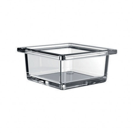 Bol en verre carré. 97.5x48x97.5mm. chromé