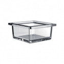 Bol en verre carré. 97.5x48x97.5mm. chromé