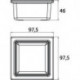 Bol en verre carré. 97.5x48x97.5mm. chromé