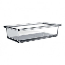 Bol en verre long 198x48x97.5mm. chromé