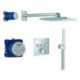 Système de douche encastréGRT SmartControl 34804 carré Form avec THM/KB/HB chromé