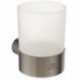 Brosse à dents en verre CONCA ronde, avec support mural silver storm IDEAL STANDARD
