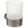 Brosse à dents en verre CONCA ronde, avec support mural silver storm IDEAL STANDARD