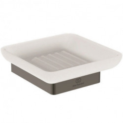 Porte-savon CONCA carré, avec support mural magnétique gris IDEAL STANDARD