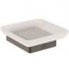 Porte-savon CONCA carré, avec support mural magnétique gris IDEAL STANDARD