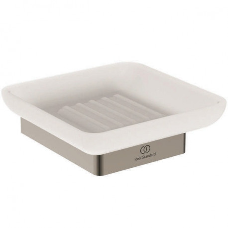 Porte-savon CONCA carré, avec support mural silver storm IDEAL STANDARD