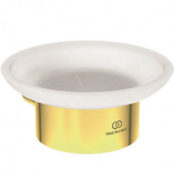 Porte-savon CONCA rond, avec support mural or brossé IDEAL STANDARD