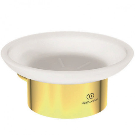 Porte-savon CONCA rond, avec support mural or brossé IDEAL STANDARD
