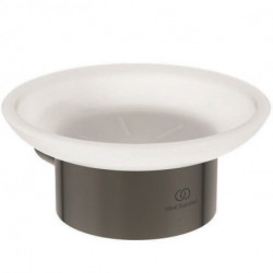 Porte-savon CONCA rond, avec support mural magnétique gris IDEAL STANDARD
