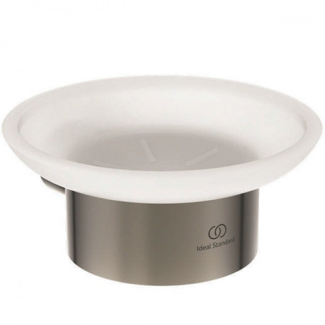 Porte-savon CONCA rond, avec support mural silver storm IDEAL STANDARD