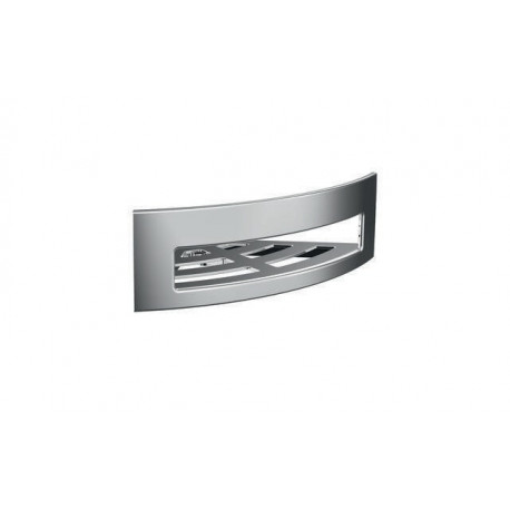 Corbeille murale d'angle avec fixation murale indirecte. chrome