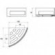 Corbeille murale d'angle avec fixation murale indirecte. chrome