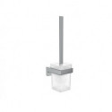 Ensemble de brosse de toilette Emco modèle mural CUE · Verre cristal chrome satiné