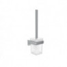 Ensemble de brosse de toilette Emco modèle mural CUE · Verre cristal chrome satiné