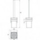 Ensemble de brosse de toilette Emco modèle mural CUE · Verre cristal chrome satiné