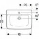 Lave-mains Geberit RENOVA PLAN 500x380mm avec trou pour robinetterie avec trop-plein blanc