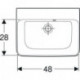 Geberit Handwaschbecken RENOVA PLAN 50x38cm o Hahnloch mit Überlauf weiß KT