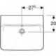 Geberit Waschtisch RENOVA PLAN o HL mit Überlauf 550x440mm weiß KT