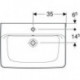 Lavabo Geberit RENOVA PLAN avec trou pour robinetterie avec trop-plein 700x480mm blanc