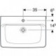 Geberit Waschtisch RENOVA PLAN m HL ohne Überlauf 700x480mm weiß KT