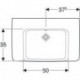 Geberit Waschtisch RENOVA PLAN 750x480mm m Abl. o HL mit Überlauf weiß