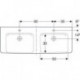Geberit Doppelwaschtisch RENOVA PLAN 1300x480mm m HL mit Überlauf weiß KT