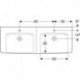 Geberit Doppelwaschtisch RENOVA PLAN 1300x480mm m Hahnloch ohne Überlauf weiß