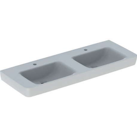 Geberit Doppelwaschtisch RENOVA PLAN 1300x480mm m HL ohne Überlauf weiß KT