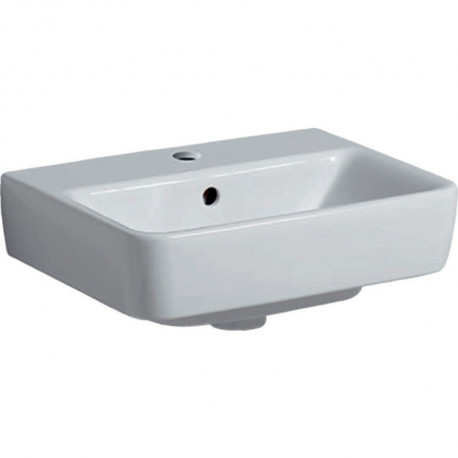 Geberit Aufsatz-HWB RENOVA PLAN 450x340mm mit Hahnloch mit Überlauf weiß