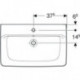 Geberit Aufsatzwaschtisch RENOVA PLAN m HL mit Überlauf 750x480mm weiß KT