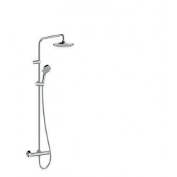 Set de douche Handgrohe Showerpipe VERNIS Blend 200 1jet avec thermostatique de douche chrome