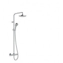 Set de douche Handgrohe Showerpipe VERNIS Blend 200 1jet avec thermostatique de douche chrome