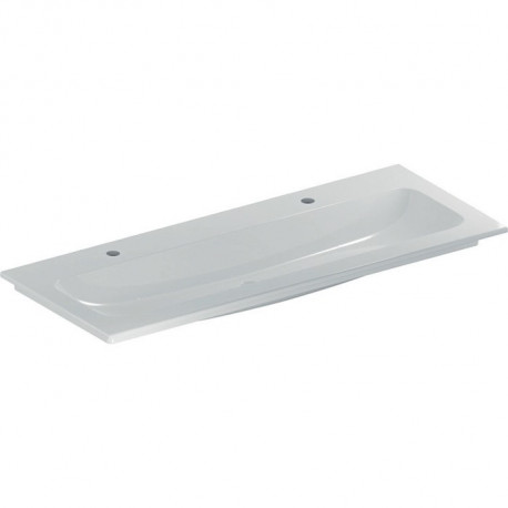 GE iCon Light Möbelwaschtisch 120x48cm zwei Hahnlöcher. o. Ül.. weiß. KeraTect