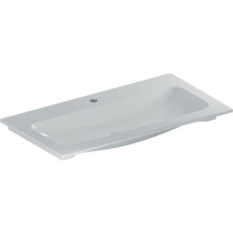 GE iCon Light Möbelwaschtisch 90x48cm mit Hahnloch. ohne Überlauf. weiß