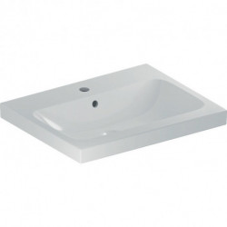 Geberit Aufsatzwaschtisch iCon Light 600x480mm mit Hahnloch mit Überlauf weiß