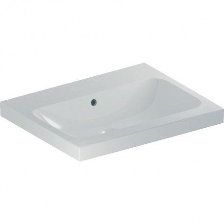 Geberit Aufsatzwaschtisch iCon Light 600x480mm o Hahnloch mit Überlauf weiß