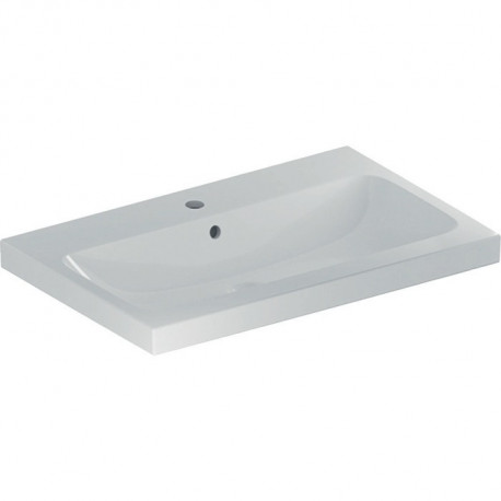 Geberit Aufsatzwaschtisch iCon Light 750x480mm mit Hahnloch mit Überlauf weiß