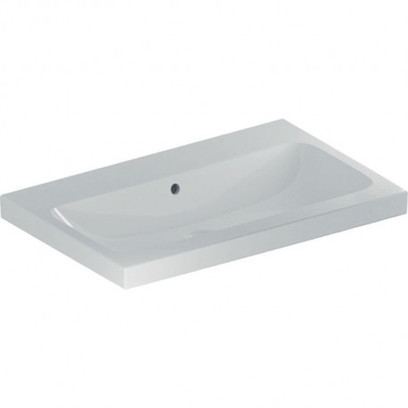 Geberit Aufsatzwaschtisch iCon Light 750x480mm o Hahnloch mit Überlauf weiß