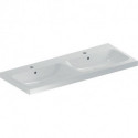 Geberit Doppelwaschtisch iCon Light 1200x480mm m Hahnloch mit Überlauf weiß