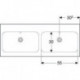 Geberit Doppelwaschtisch iCon Light 1200x480mm o Hahnloch mit Überlauf weiß