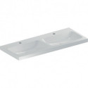 Geberit Doppelwaschtisch iCon Light 1200x480mm m Hahnloch ohne Überlauf weiß