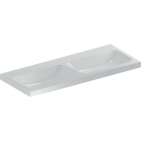 Geberit Doppelwaschtisch iCon Light 1200x480mm o Hahnloch ohne Überlauf weiß