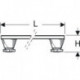 Geberit Duschwannenfuß-Set f Steinharz ab 1400mm 625mm H 90-210mm