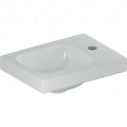 Geberit Handwaschbecken iCon Light 380x280mm o ÜL m Hahnloch rechts weiß KT